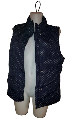 Chaleco acolchado a lunares azul Y2k GAP talla L para mujer ropa de trabajo de viaje informal Foto 1 de 4
