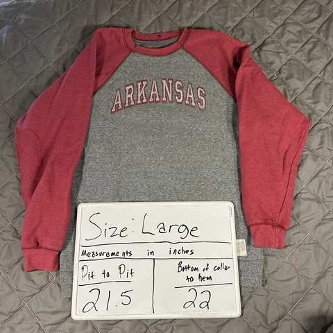 Arkansas Razorbacks Sweatshirt Mens Large Gray The Original Retro Brand SEC Cover