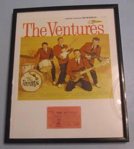 Seltener seltener THE VENTURES Ticket Stub von 1965 - schön gerahmt - Bild 1 von 6