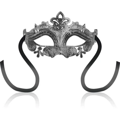 Maschera Veneziana Bondage color Argento spazzolato - Immagine 1 di 2