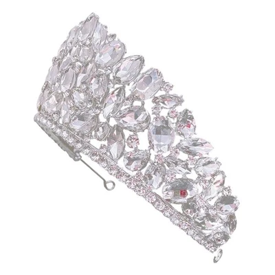  Tiara per ragazze corona di strass nuziale per sposa da sposa argento da - Immagine 1 di 4