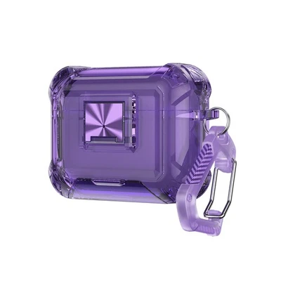 Funda con bloqueo de seguridad a prueba de golpes con soporte para teléfono + llavero para Apple Airpods Pro 3 Foto 1 de 4