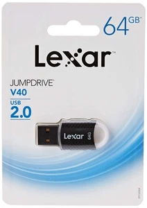 LEXAR Clé Usb 64Go Jumpdrive V40 2.0 Noire - Zdjęcie 1 z 2