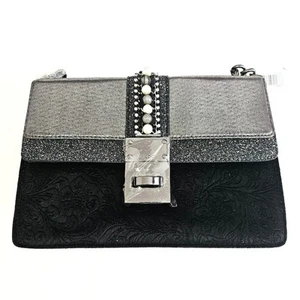 Aldo - Bolso Bandolera Castagnaro Adornado Negro y Tono Gunmetal - PVP £55 - Imagen 1 de 8