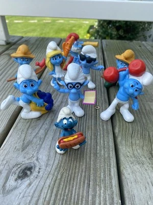 Lote de 8 bonecos Smurfs 1 Schleich Smurfs 2011-2013 McDonald’s Happy Meal  - Imagem 1 de 4
