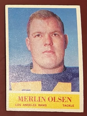 MERLIN OLSEN 1964 PHILADELPHIA #91 ROOKIE RC RAMS VG+ - Image 1 of 3