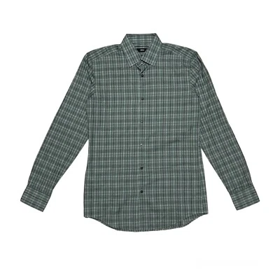 Nova Camisa Hugo Boss Slim Fit Xadrez Verde Abotoada Tamanho 15EUA/38UE - Imagem 1 de 4