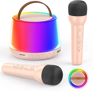 Karaoke Machine for Kids, Mini Karaoke Machine with 2 Wireless Microphones, Port - Picture 1 of 12