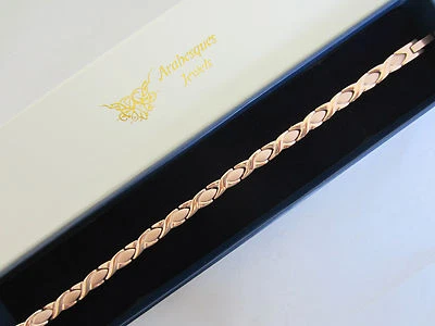 ARABESQUES JEWELS QUALITY LADIES ROSE GOLD TITANIUM MAGNETIC/HEALING BIO ENERGY/BRACELET/BANGLE