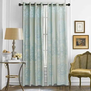 Curtains Damask Jacquard Grommet Semi-Blackout, Tall 60x100, Reims by Dolce-Mela - Picture 1 of 7