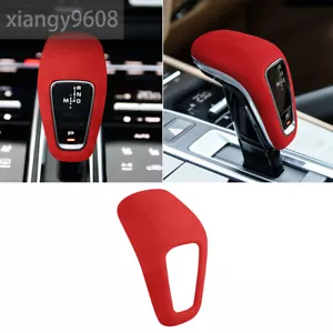 Suede Wine Red Car Gear Shift Knob Cover For Porsche Cayenne 2018-23 Accessories - Foto 1 di 12