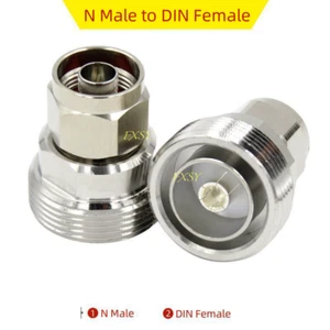 N Male to 7/16 DIN Female RF Coaxial Converter Coax Adapter N-DIN M/F - Picture 1 of 4