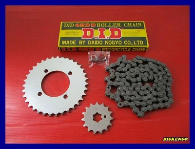 Fit YAMAHA CHAPPY LB50 LB80 FRONT SPROCKET 15T & REAR SPROCKET 35T & CHAIN #BI# Foto 1 de 4
