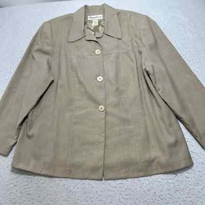Vintage Maggie Barnes Women's Plus Size 20W Button Front Blazer Beige Jacket - Picture 1 of 11