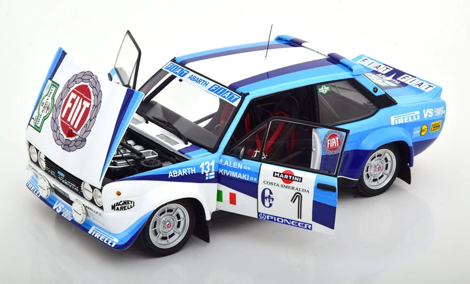 FIAT 131 ABARTH #1 COSTA SMERALDA RALLY 1981 ALLEN KIVIMAKI KYOSHO 08376D 1/18