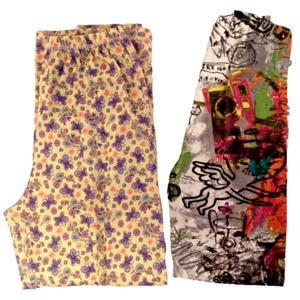 Girls Pajama Lounge Pants XL Yellow Purple Butterflies Photo Graphic Art - Picture 1 of 5