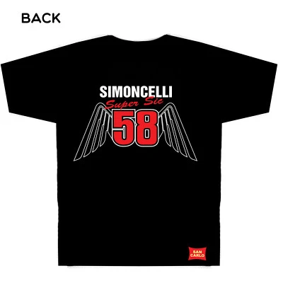Camiseta Marco Simoncelli 58 `Wings` moto gp negra SM a XXXL - Imagen 1 de 4