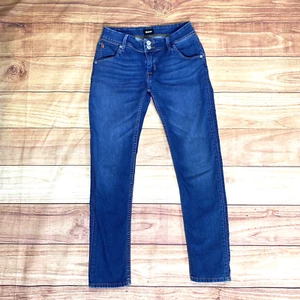 Hudson Damenjeans Größe 27 Collin Skinny Ankle blau Denim Knopfleiste Flagge 28 x 27 - Bild 1 von 9