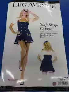 2 pc. Ship Shape Captain Navy Sailor Fancy Dress Halloween Sexy Adult Costume - Picture 1 of 8