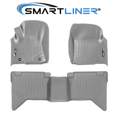 SMARTLINER Custom Fit Floor Mats 2 Row Liner Gray 2015-2018 Toyota Hilux Revo - Image 1 of 4