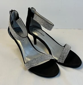 Comfort View Glitter Kitten Heel Pump Sandal Size 8 Prom Wedding Diamond - Picture 1 of 9