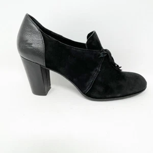 Lacoste Womens 'Lowry' Black Suede Leather Lace up Heel Bootie, Size 8.5 - Picture 1 of 12