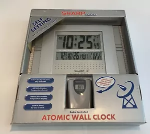 NEW Early SHARP Tech Atomic Clock & Thermometer incl sensor. Model SPC373 - Picture 1 of 2