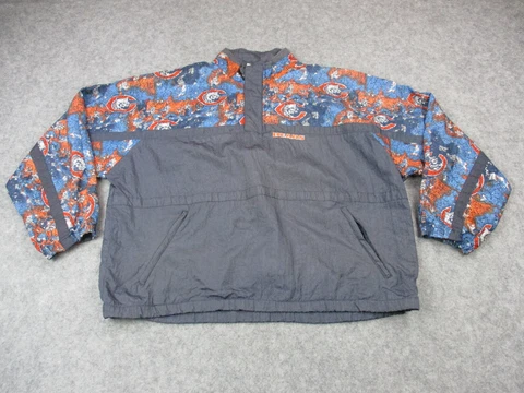 VINTAGE Chicago Bears Jacket Mens 4XL XXXXL Gray Blue Apex One Windbreaker Coat Cover