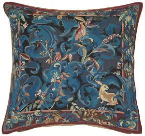 Copricuscino da lancio - Animali con Aristolochi Blu - 19x19 in Cuscino Arazzo - Foto 1 di 7