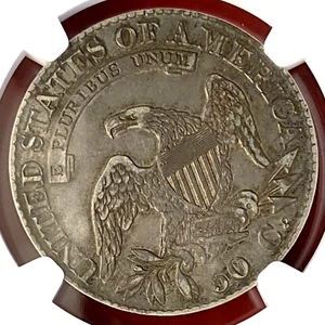 NGC-VF! 1824 CAPPED BUST HALF ROTATED REV ERROR - Picture 1 of 3