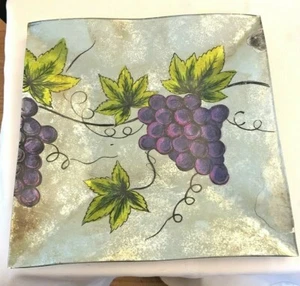 AngelStar Cozenza Collection 12” Plate Platter GRAPE VINEYARD Handpainted - Picture 1 of 4