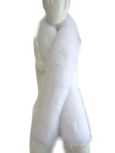 BRAND NEW WHITE FOX FUR  SCARF WRAP WOMEN WOMAN 60" - Picture 1 of 1