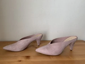Nanette Lepore Womens 6.5M Josie Suede Pointed Toe Mules  Dusty Pink  - Picture 1 of 11