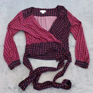 Anthropologie Maeve Shirt Womens 4P Petite Purple Floral Pullover Blouse - Picture 1 of 9