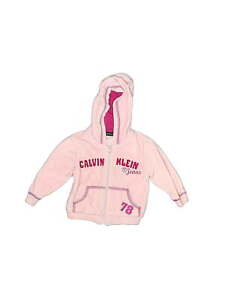 CALVIN KLEIN JEANS Girls Pink Zip Up Hoodie 18 Months