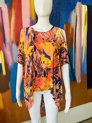 Matthew Williamson Escape talla 10 UK AU top oversize naranja viscosa playa Foto 1 de 4