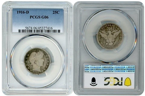 1916 D BARBER QUARTER 25C PCGS G06 E11 Cover