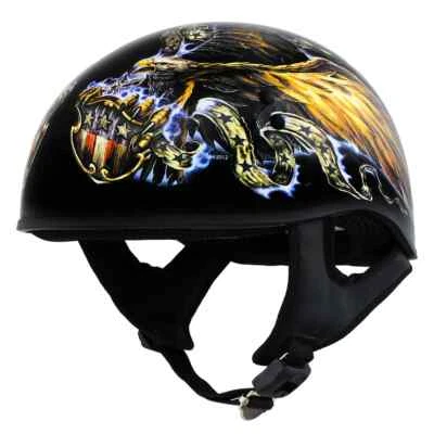 Medio casco tapa calavera motocicleta Hot Leathers 1028 aprobado por el DOT 'USA Eagle' Foto 1 de 4