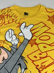 Tom and Jerry Youth  T-Shirt Yellow Short Sleeve Medium - All Over Print Design - Picture 1 of 7