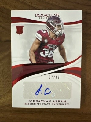 2019 Panini Immaculate Collegiate Auto /99 Johnathan Abram #76 Rookie Auto RC - Image 1 of 2