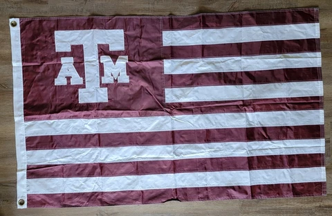 Texas A&M Aggies Team Stripes 3' x 5' Maroon House Flag Embroidered 2 Sided Cover