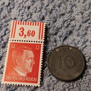 Vintage 1942 WW2 German 10 Reichspfennig , WWII Era Circulated Coin, With Stam - Picture 1 of 20