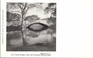 1900s MA Postcard New Stone Bridge Blue Hill Parkway Milton Mass Mattapan UDB - Picture 1 of 2