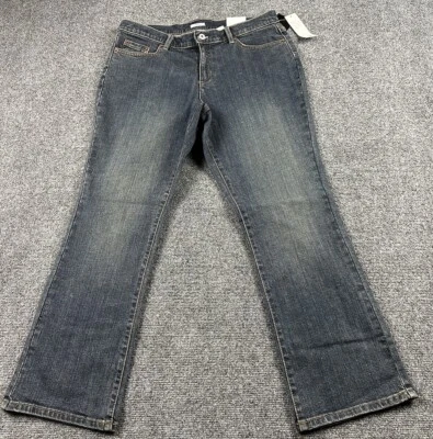 Pantalones de mezclilla elásticos Liz & Co Chelsea de pierna recta para mujer talla 12P Petite azul oscuro Foto 1 de 4