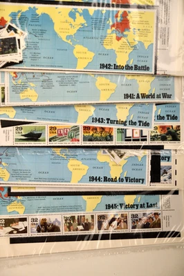 Complete SET: 5 Sheets. A World at War 1941, 42,43,44 & 45. Sealed P.O. packaged - Image 1 of 4
