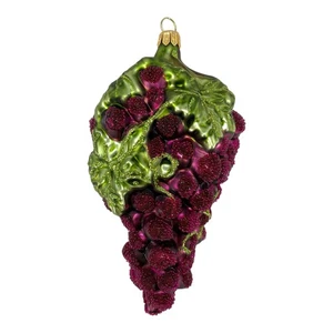 Red Grape Polish Glass Christmas Tree Ornament 5 Inch Decoration New - Picture 1 of 2