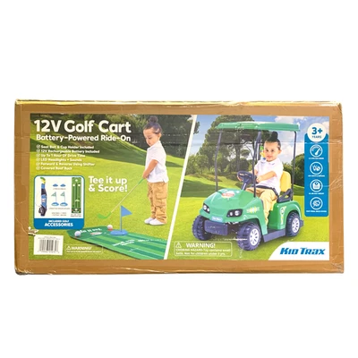 Flybar Kid Trax 12V 高尔夫球车电池供电骑乘和练习高尔夫套装 — 第 1/2 张图片