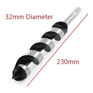 230mm Length Hex Shaft Threaded Tip Wood Cutting 32mm Diameter Auger Drill Bit - Picture 1 of 1