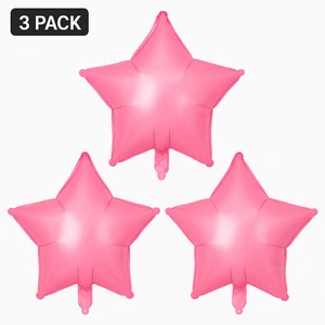Folienballons rosa Sterne 3er Pack Party Deko Luftballons - Bild 1 von 3