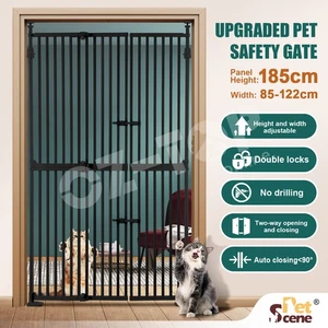 Safety Gate Pet Dog Cat Extra Tall Fence Enclosure Guard for Stairs Retractable - Picture 1 of 12